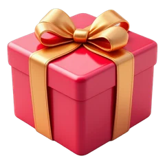 Red gift box with a gold ribbon