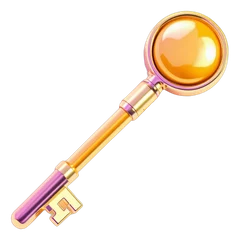 Gold key with a yellow head